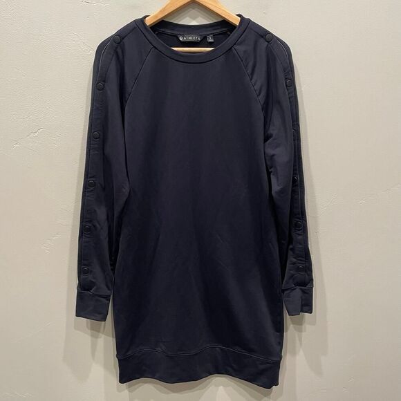 Athleta Black Snappy Long Sleeve Tunic Dress - Size: Small - Picture 2 of 11